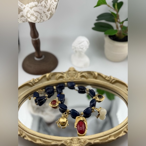 Statement Charm Necklace โ Gold Plated with Acrylic Pearl Accents Anthropologie - Picture 5 of 10